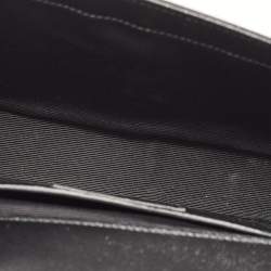 Saint Laurent Black Leather Monogram Cassandre Clutch