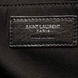 Saint Laurent Black/Cream Checkered Tweed Rive Gauche Vertical Tote