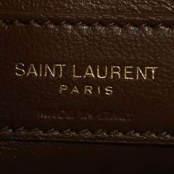 Saint Laurent Brown Suede and Shearling LE 5 À 7 Shoulder Bag