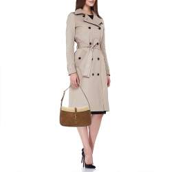 Saint Laurent Brown Suede and Shearling LE 5 À 7 Shoulder Bag
