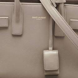 Pre Owned Saint Laurent Grey Leather Nano Classic Sac De Jour Tote