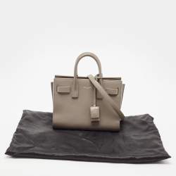 Pre Owned Saint Laurent Grey Leather Nano Classic Sac De Jour Tote