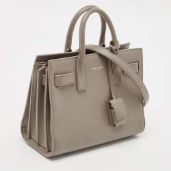 Pre Owned Saint Laurent Grey Leather Nano Classic Sac De Jour Tote