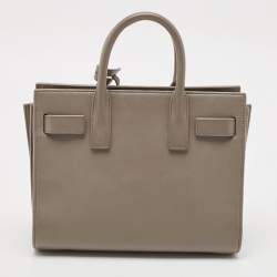 Pre Owned Saint Laurent Grey Leather Nano Classic Sac De Jour Tote
