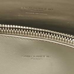 Pre Owned Saint Laurent White Croc Embossed Leather Baby Classic Sac De Jour Tote