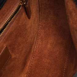 Saint Laurent Black Croc Embossed Leather LE 5 À 7 Shoulder Bag