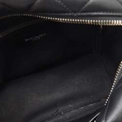 Saint Laurent Black Matelasse Leather Loulou Bowling Bag