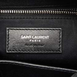 Saint Laurent Black Matelasse Leather Loulou Bowling Bag