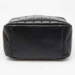 Saint Laurent Black Matelasse Leather Loulou Bowling Bag