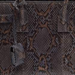 Saint Laurent Dark Grey Python Baby Classic Sac De Jour Tote