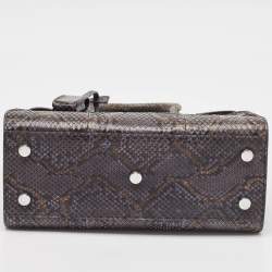 Saint Laurent Dark Grey Python Baby Classic Sac De Jour Tote