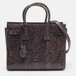 Saint Laurent Dark Grey Python Baby Classic Sac De Jour Tote