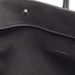 Pre Owned Saint Laurent Black Canvas and Leather Large Rive Gauche Tote