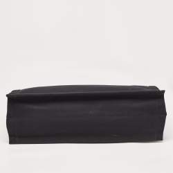 Pre Owned Saint Laurent Black Canvas and Leather Large Rive Gauche Tote