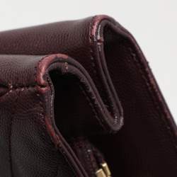 Saint Laurent Burgundy Matelassé Leather Monogram Shopper Tote