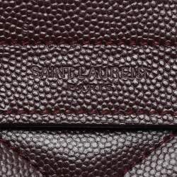 Saint Laurent Burgundy Matelassé Leather Monogram Shopper Tote