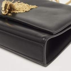 Pre Owned Saint Laurent Black Leather Medium Kate Tassel Crossbody Bag