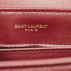 Pre Owned Saint Laurent Burgundy Quilted Leather Toy Loulou Crossbody Bag
