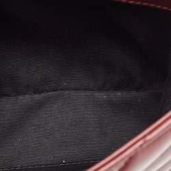 Pre Owned Saint Laurent Burgundy Quilted Leather Toy Loulou Crossbody Bag