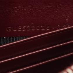 Pre Owned Saint Laurent Burgundy Croc Embossed Leather Sunset Wallet On Chain