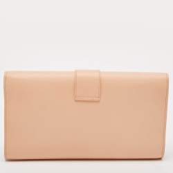 Saint Laurent Peach Leather Y Line Clutch