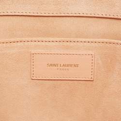 Saint Laurent Peach Leather Y Line Clutch