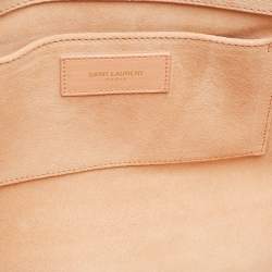 Saint Laurent Peach Leather Y Line Clutch