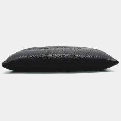 Saint Laurent Paris Black Leather  logo padded clutch bag