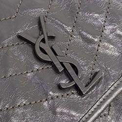 Saint Laurent Paris Black Leather Niki Chain Monogram Shoulder Bag