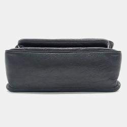 Saint Laurent Paris Black Leather Niki Chain Monogram Shoulder Bag