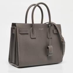 Pre Owned Saint Laurent Grey Leather Baby Classic Sac De Jour Tote