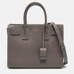 Pre Owned Saint Laurent Grey Leather Baby Classic Sac De Jour Tote