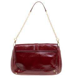Pre Owned Yves Saint Laurent Red Patent Leather Emma Chain Shoulder Bag