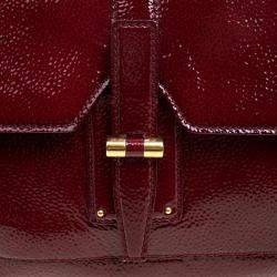 Pre Owned Yves Saint Laurent Red Patent Leather Emma Chain Shoulder Bag