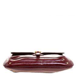 Pre Owned Yves Saint Laurent Red Patent Leather Emma Chain Shoulder Bag