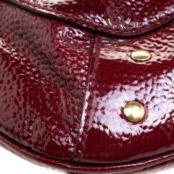 Pre Owned Yves Saint Laurent Red Patent Leather Emma Chain Shoulder Bag