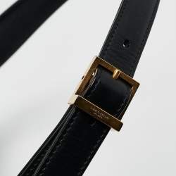 Pre Owned Saint Laurent Black Leather LE 5 À 7 Shoulder Bag