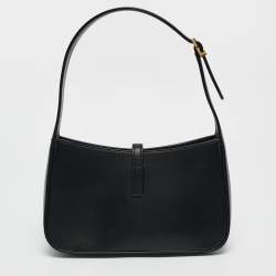 Pre Owned Saint Laurent Black Leather LE 5 À 7 Shoulder Bag