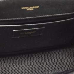 Saint Laurent Black Mix Matelassé Leather Medium Envelope Shoulder Bag