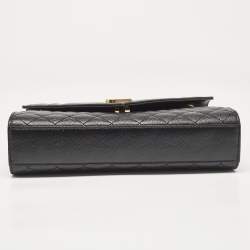 Saint Laurent Black Mix Matelassé Leather Medium Envelope Shoulder Bag