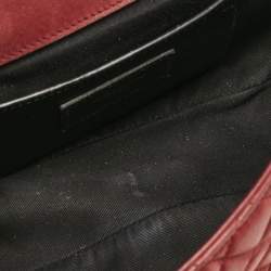 Saint Laurent Red Mix Matelasse Leather Medium College Flap Bag