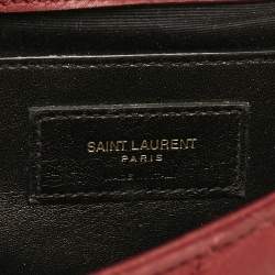 Saint Laurent Red Mix Matelasse Leather Medium College Flap Bag