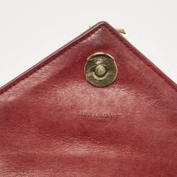 Saint Laurent Red Mix Matelasse Leather Medium College Flap Bag