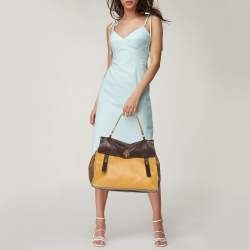 Saint Laurent Multicolor Leather and Suede Large Muse Two Satchel