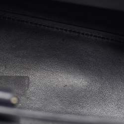 Pre Owned Saint Laurent Navy Blue Croc Embossed Leather Nano Classic Sac De Jour Tote