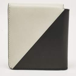 Pre Owned Saint Laurent Black/White Leather Jamie Folded Wallet