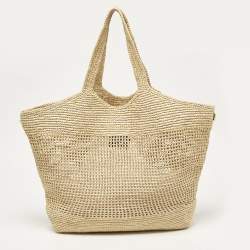 Saint Laurent Natural Raffia ICare Tote