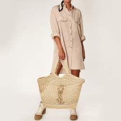Saint Laurent Natural Raffia ICare Tote