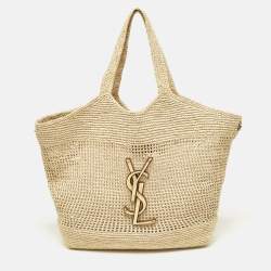 Saint Laurent Natural Raffia ICare Tote