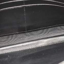 Saint Laurent Black Croc Embossed Leather Monogram Wallet On Chain